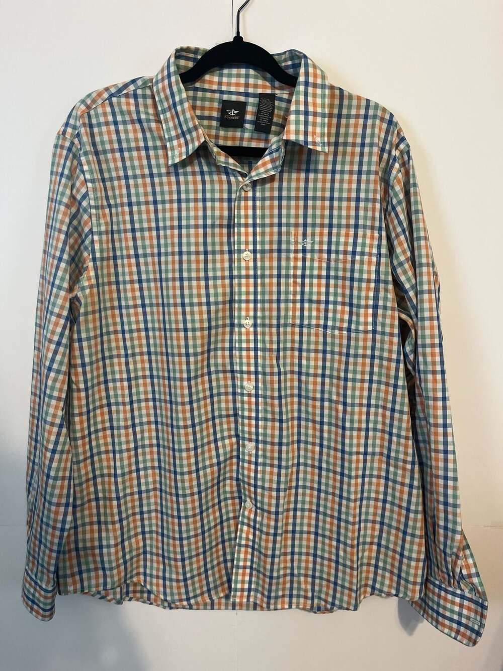 Dockers Men's Long Sleeve Plaid Button Down Shirt Size Large